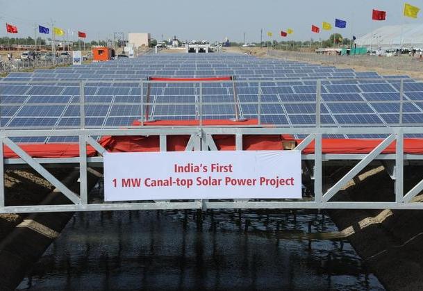 Gujarat canal-top solar power plant