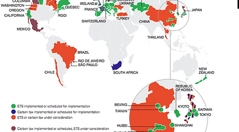 Existing, emerging, and potential carbon pricing plans (World Bank, updated)