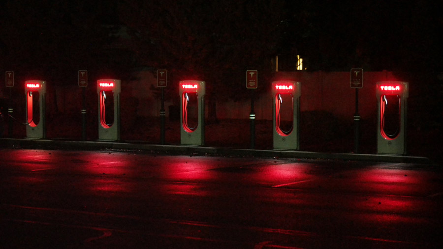 Tesla Superchargers in Coeur d'Alene, Idaho.