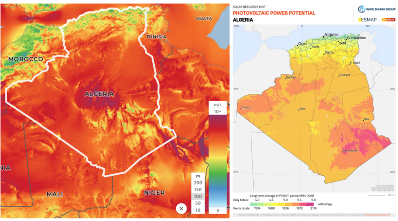 Algeria wind and solar resources