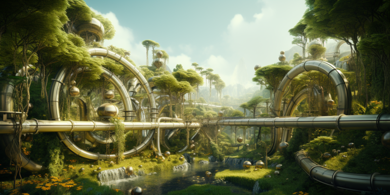 Midjourney generated image of hydrogen pipeline to nowhere