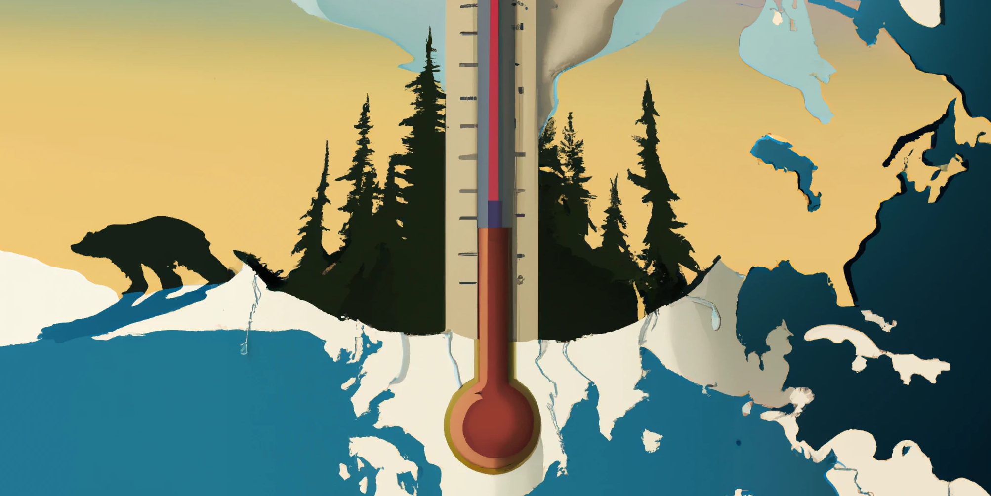 DALL·E generated image of impact of global warming on Canada, digital art