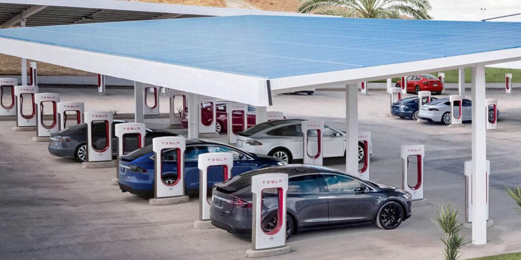Tesla supercharger station