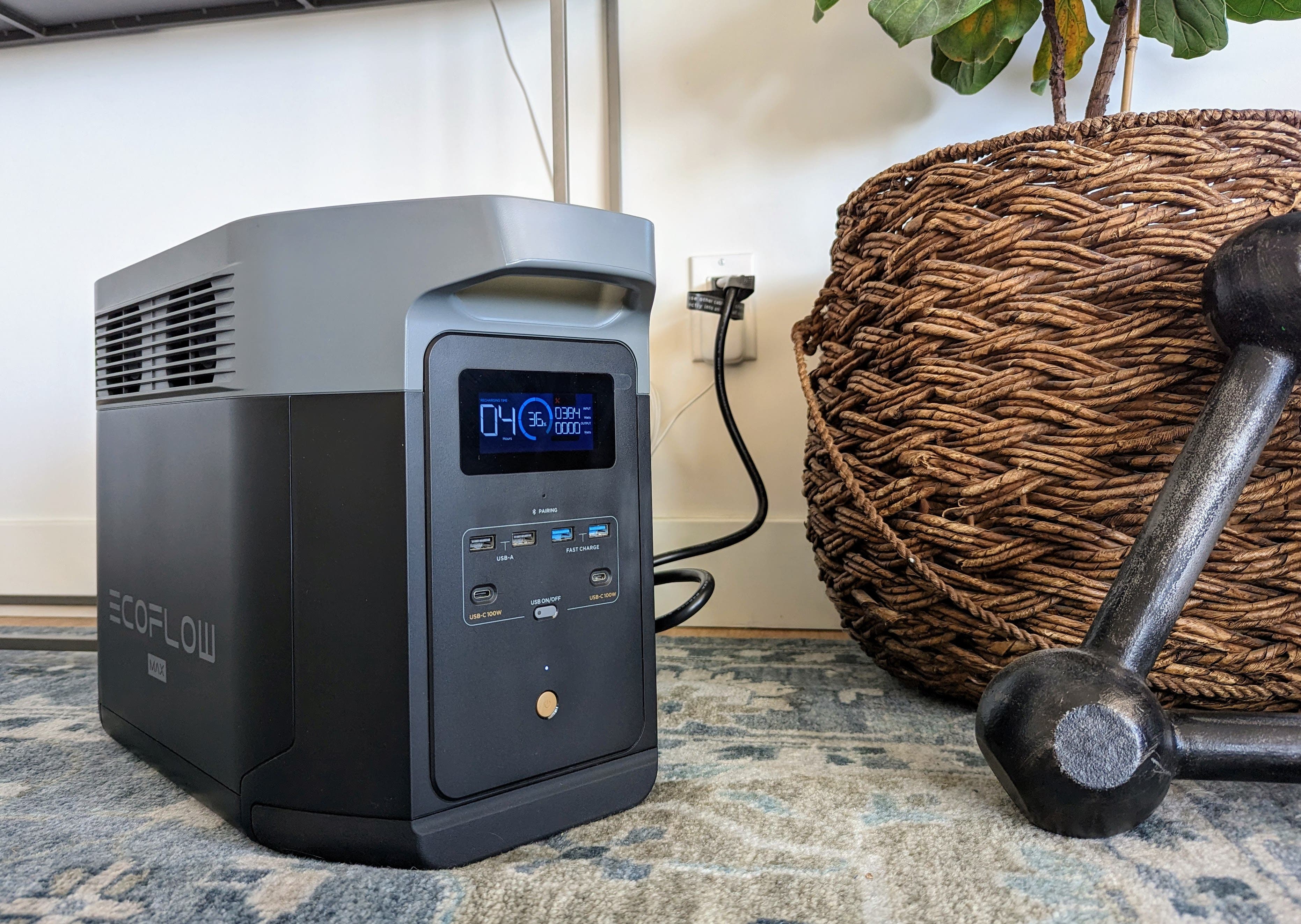 EF ECOFLOW Portable Power Station DELTA 2 Max, 2400W LFP Solar Generator,  Full Charge in 1 Hr, 2048Wh Solar Powered Generator for Home Backup(Solar