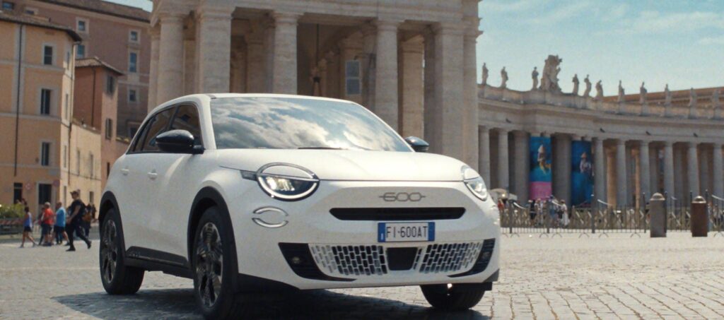 Fiat last week provided the first look at the 600e, an electric subcompact crossover due to be formally introduced later this year.