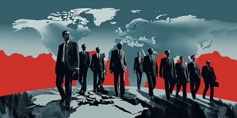 Midjourney generated image of Chinese business executives Europe climate change