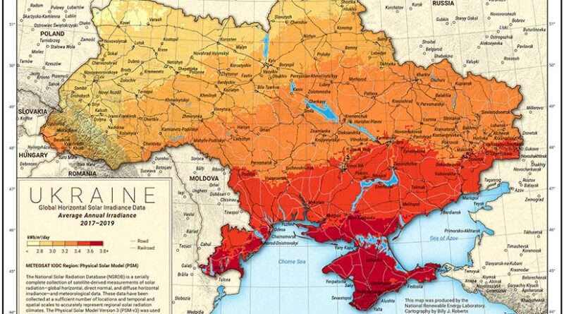 A map of ukraine with a red and orange area.