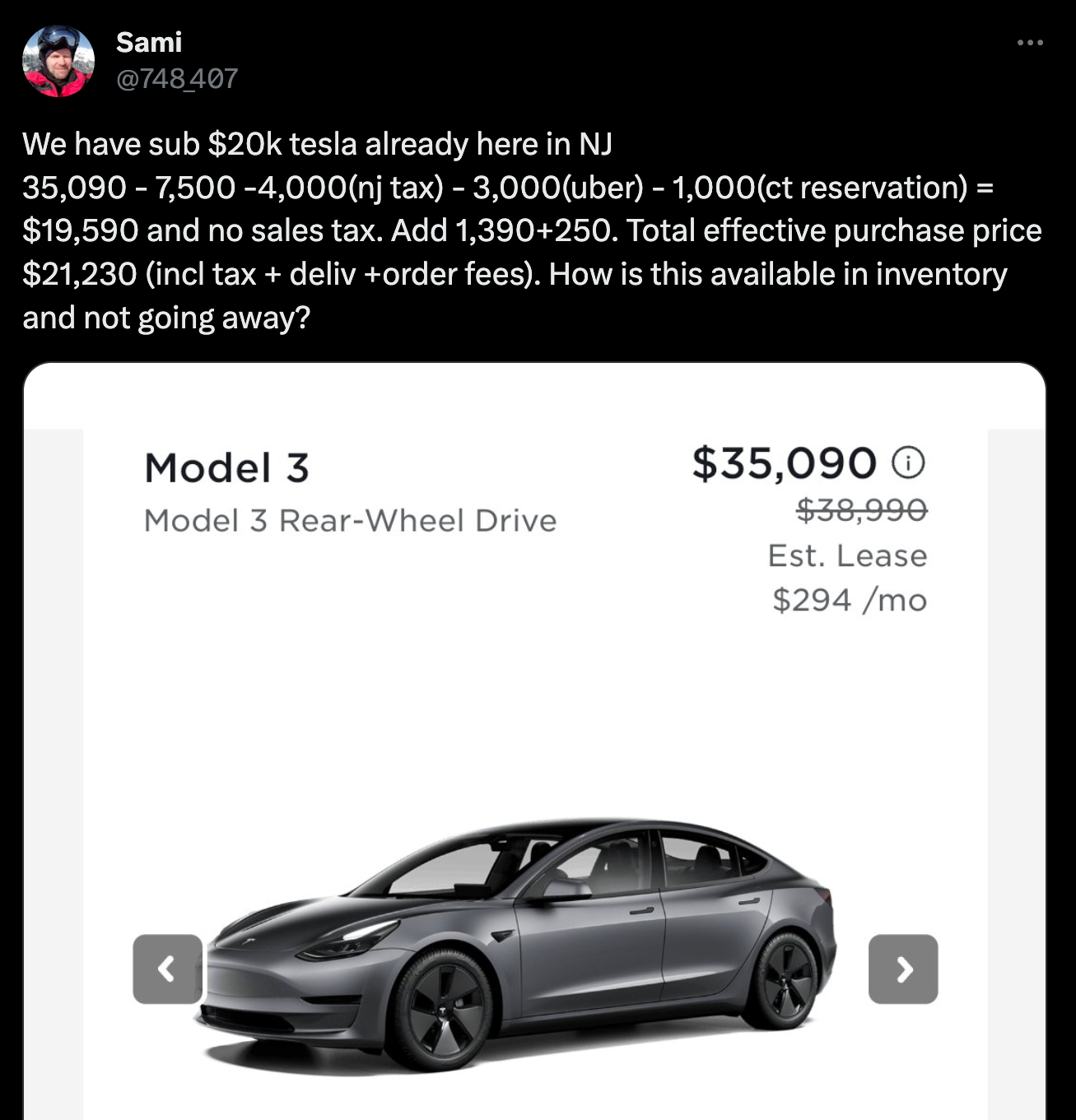 You Can Get A New Tesla Model 3 For $20,000 In New Jersey (Maybe