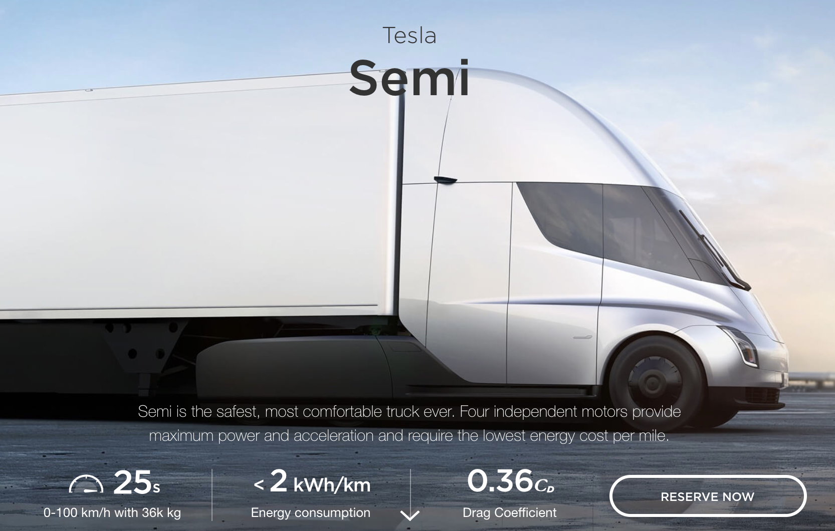 Tesla Semi efficiency courtesy Tesla
