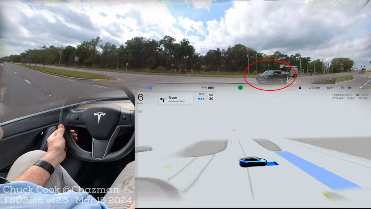 photo of Tesla FSD Beta v12.3 at Challenging Unprotected Left Turns image