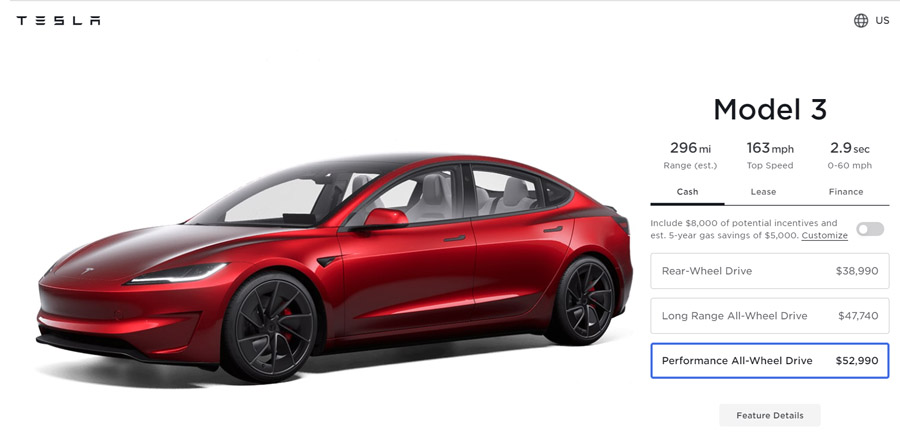 Tesla 2024 Model 3 Performance