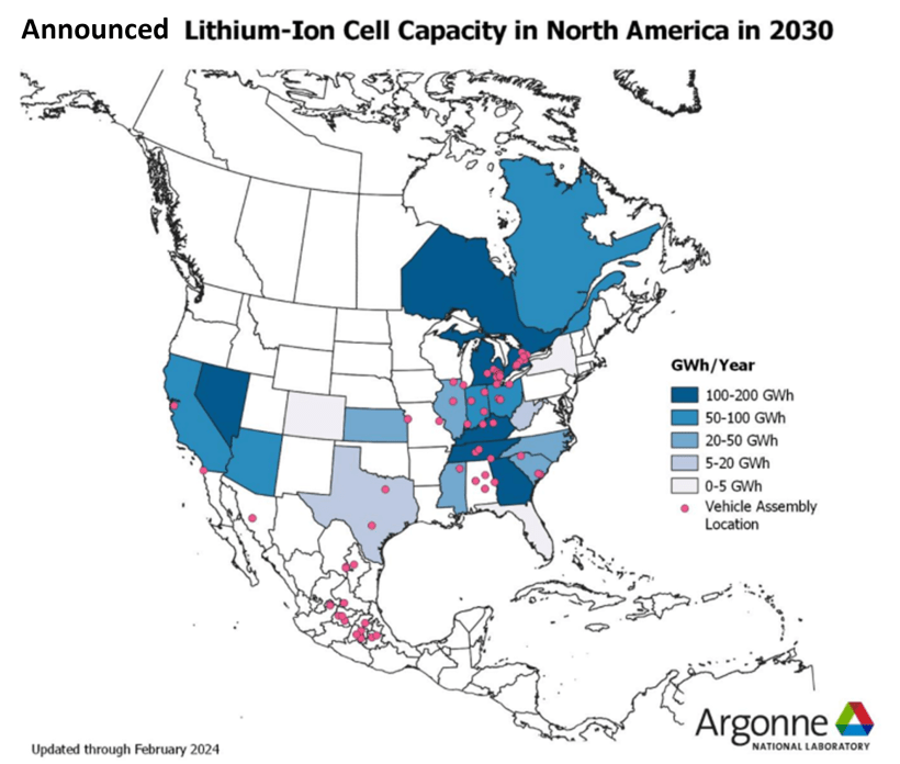 Battery Cell Production in North America Expected to Exceed 1,200 GWh per Year by 2030 - CleanTechnica