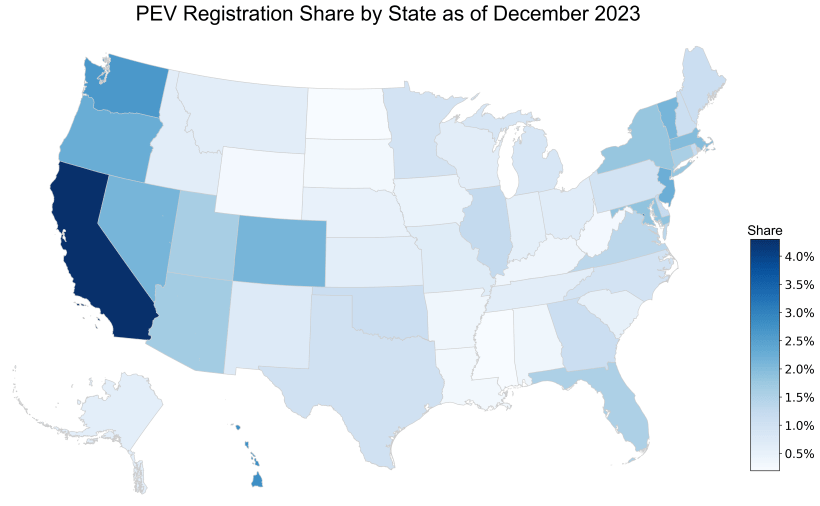 4.3% of Light-Duty Vehicles in California Had a Plug in 2023 - CleanTechnica