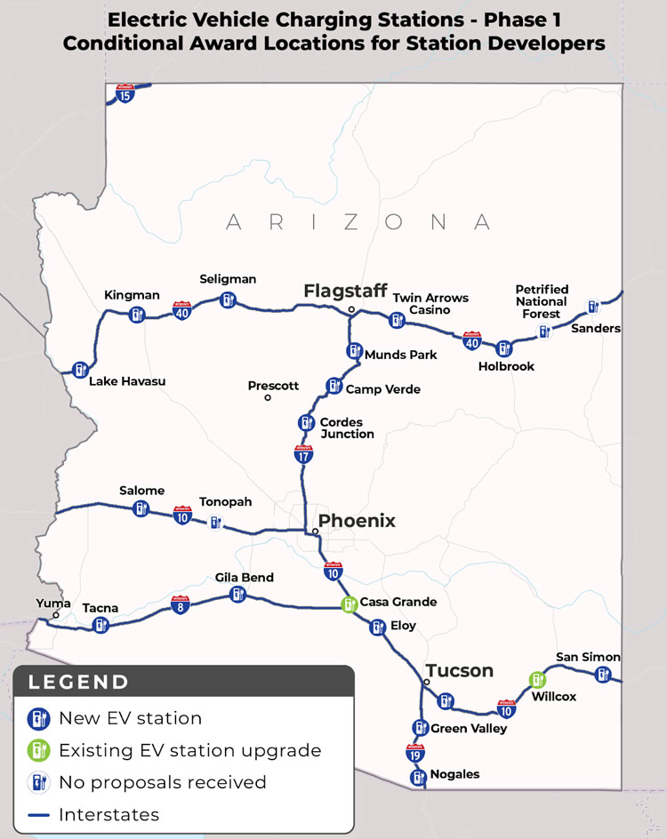 Arizona Infrastructure Bill Charging Station Locations Announced - CleanTechnica