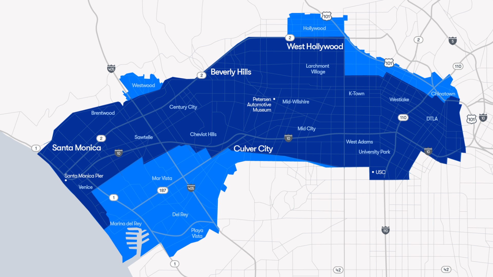 Waymo One Service Area Los Angeles County