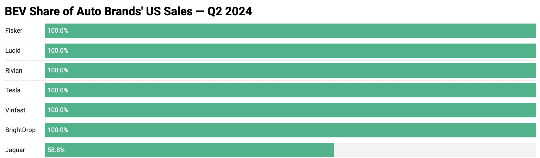 BEV Auto Brand Leaders USA Q2 2024