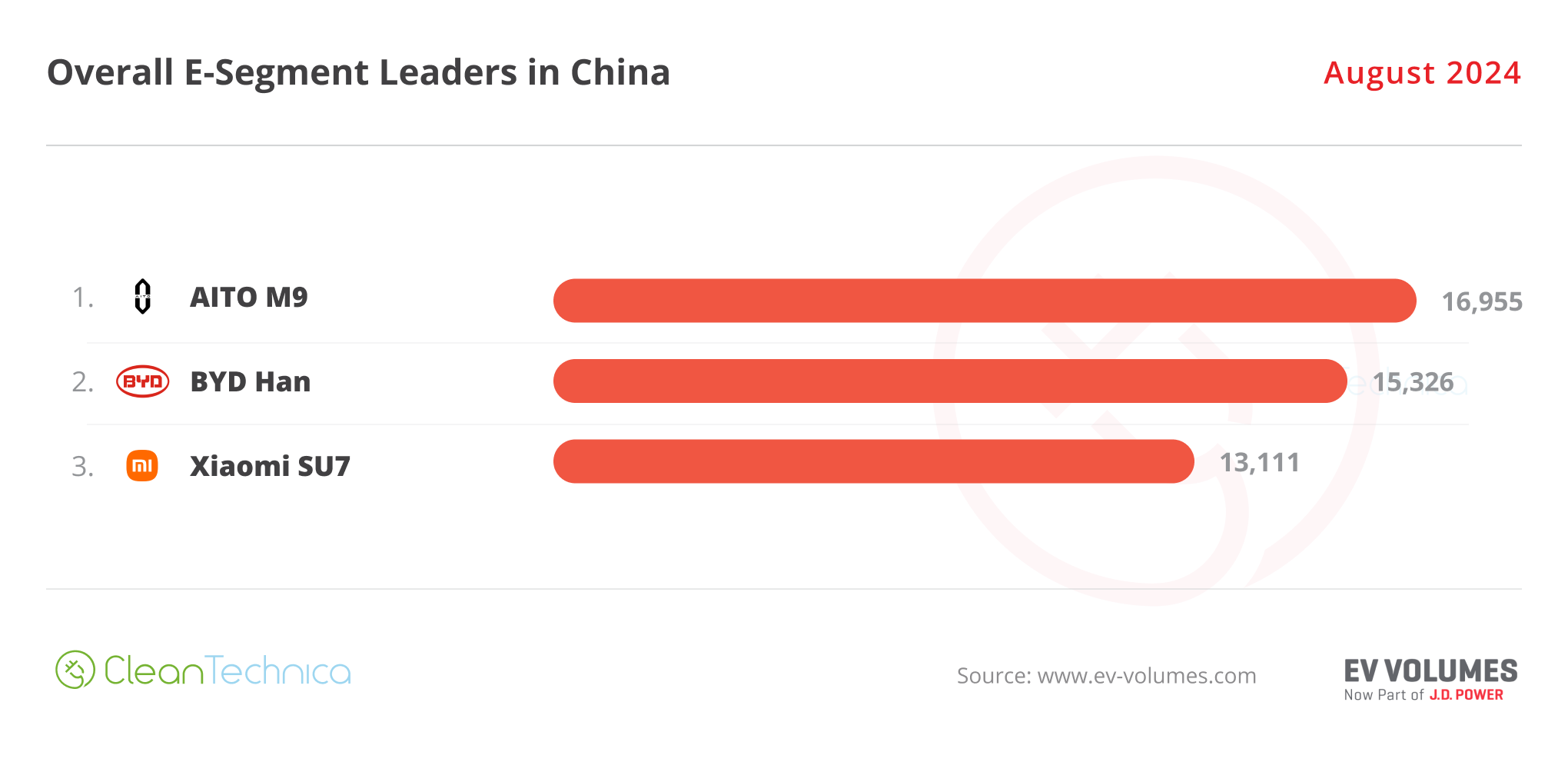 China E Segment Leaders August 2024