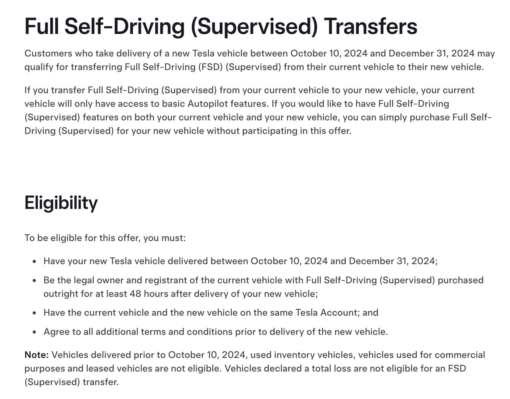 Tesla Offering FSD Transfer Yet Again (Quietly)