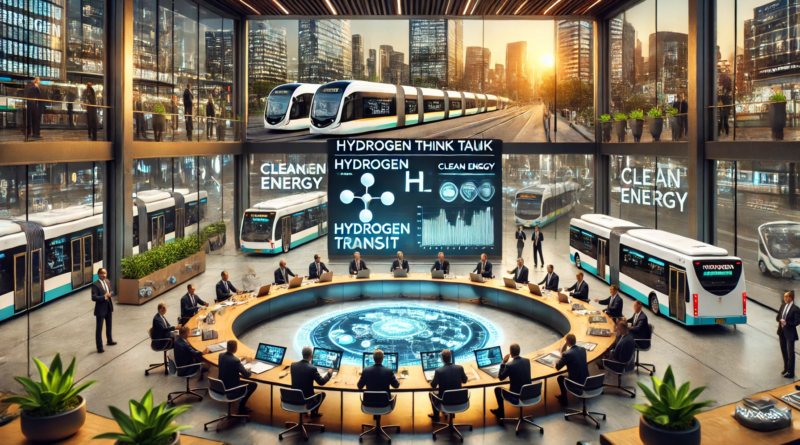 ChatGPT generated panoramic image of a transit think tank that's deeply biased toward hydrogen