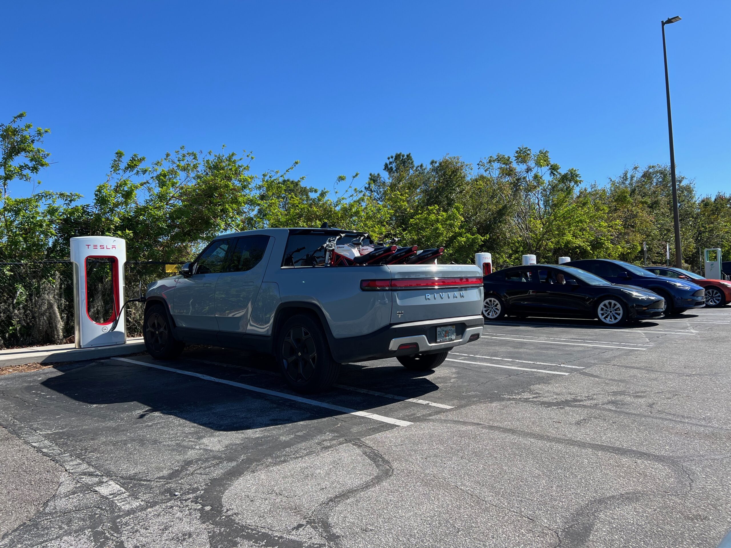 Tesla Superchargers Rivian truck Charging scaled