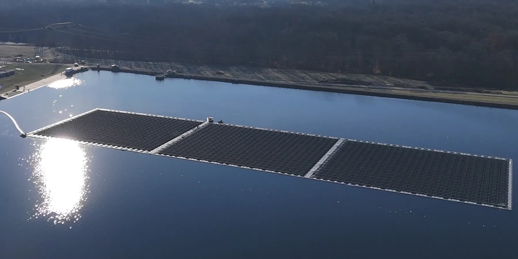 Ohio floating solar PV power plant water treatment facility