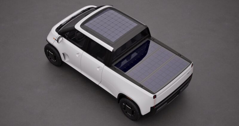 TELO electric truck solar panels aptera