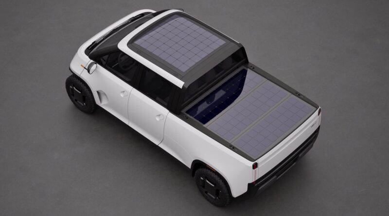 TELO electric truck solar panels aptera