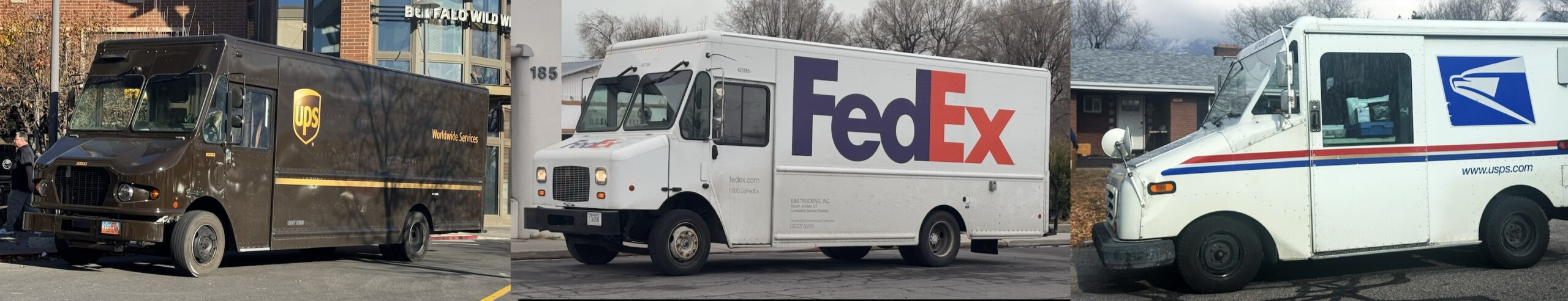 gas delivery vans UPS FedEx USPS scaled