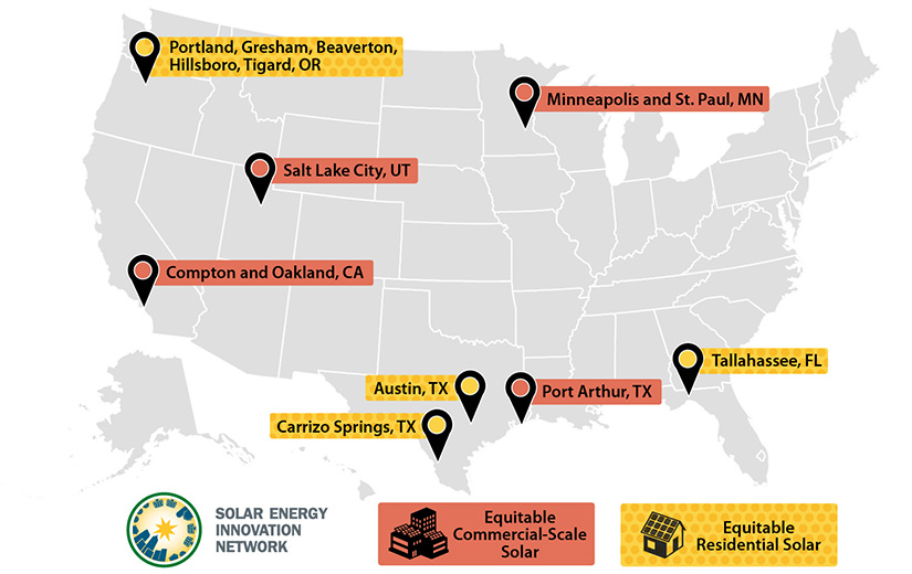 Solar Energy Innovation Network map