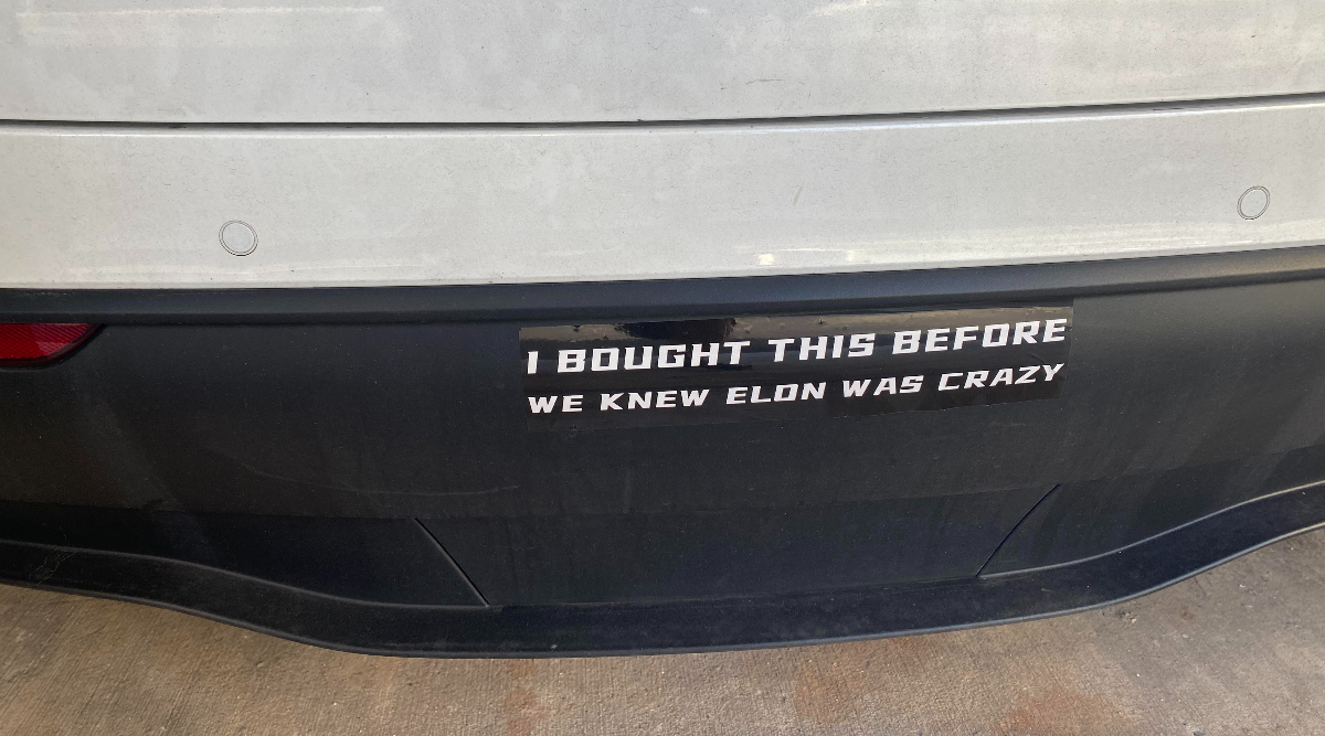 Tesla bumper sticker