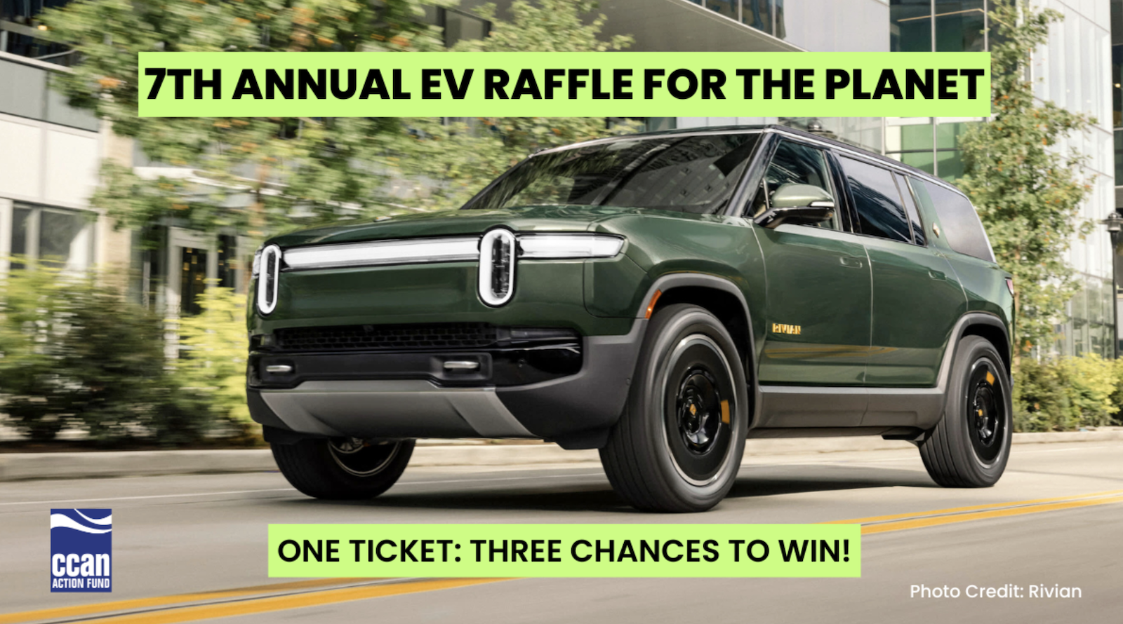 7th Annual EV Raffle Launches: One Ticket, Three Prizes! Win a Rivian, Lucid, or Porsche. Tickets Support Fight For Clean Energy.