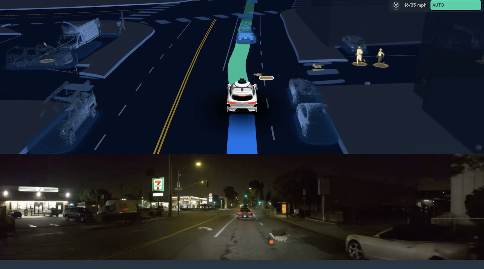 Waymo Robotaxi Stops for Kids Chasing Dogs Chasing Ball into Street