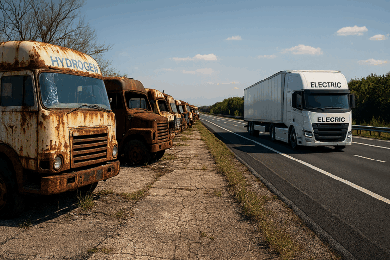 Hydrogen Freight Fizzles As Batteries Take Over Global Trucking