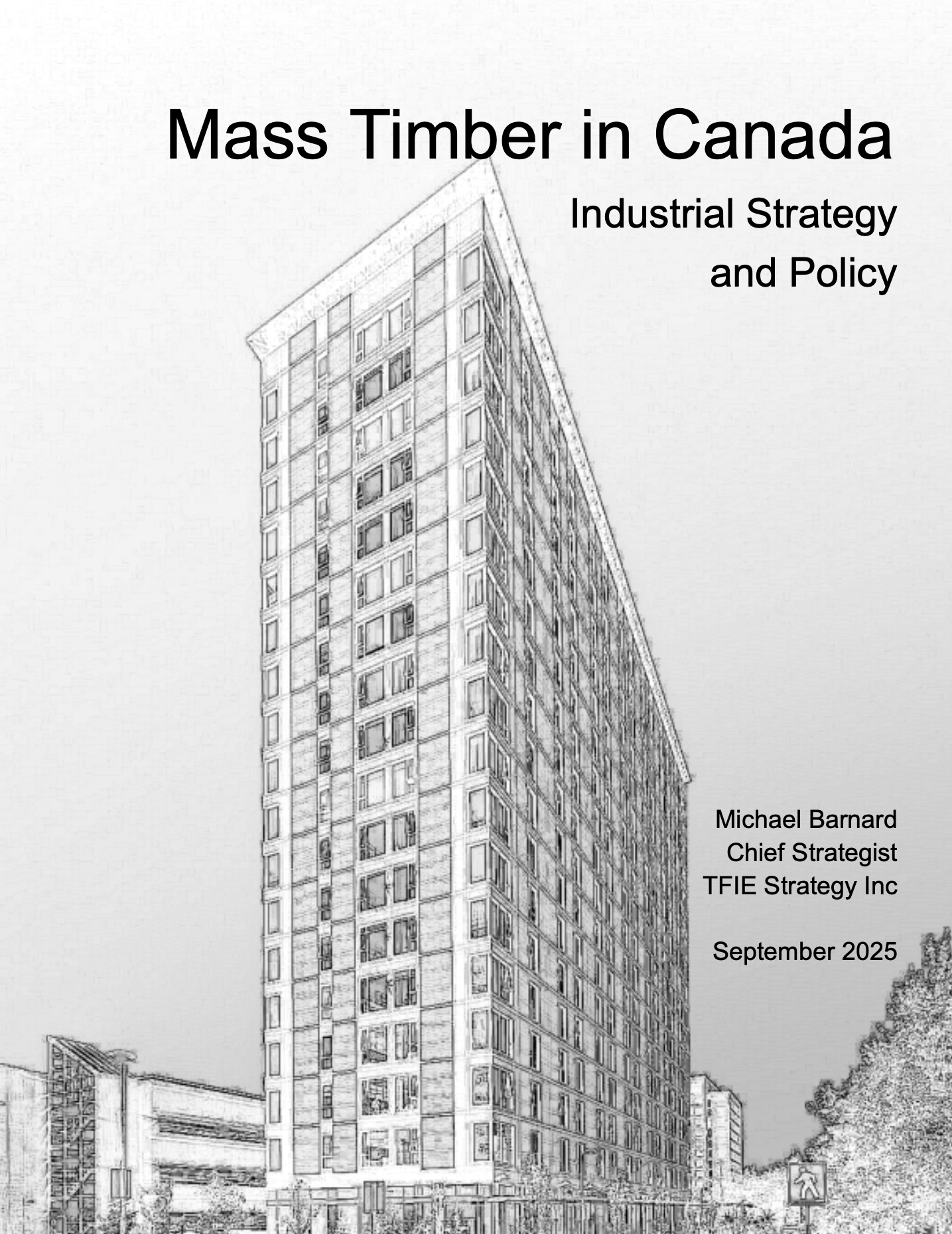 Cover of paper on Canadian mass timber industrial strategy and policy by author