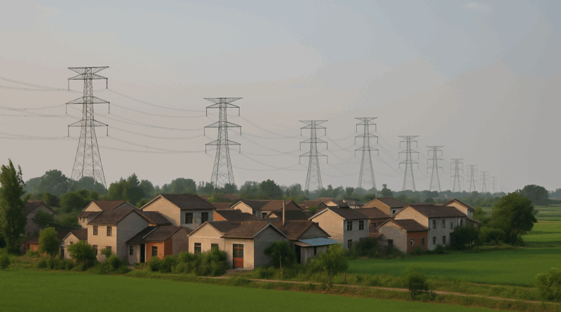 ChatGPT generated image showing human landscape and engineering side by side, balancing awe with realism