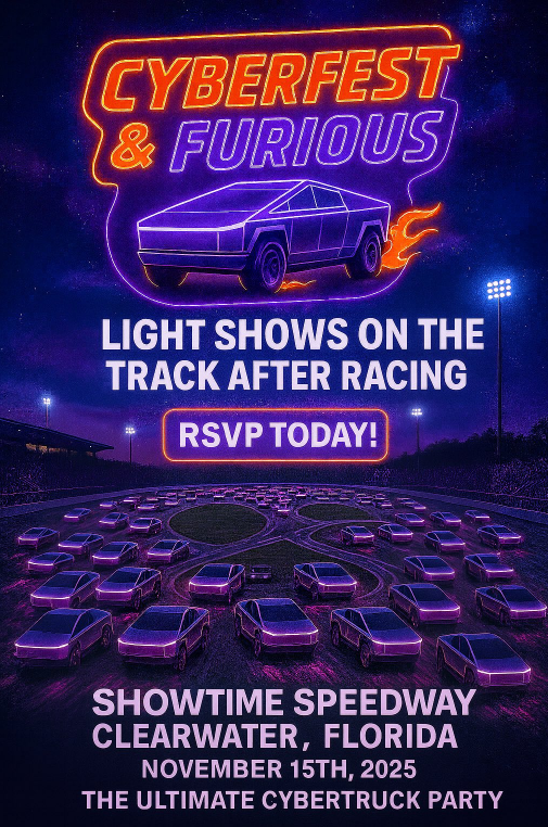 Cyberfest & Furious 2025: Cybertrucks Humiliated Gas Cars, Drifted Like Maniacs, And Threw A Wild Light Show - CleanTechnica