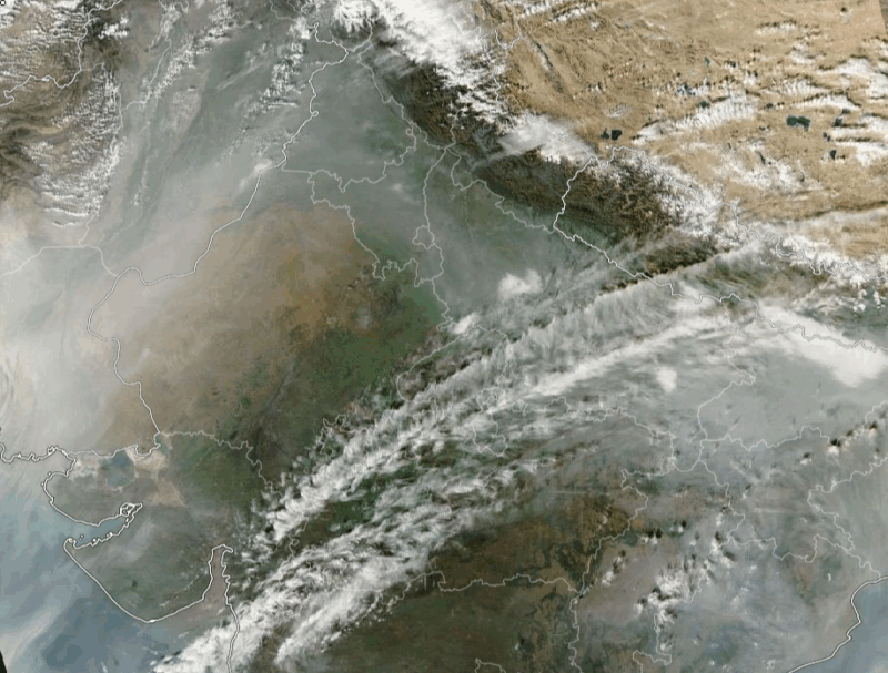 Screenshot of the Aravalli - zoom earth