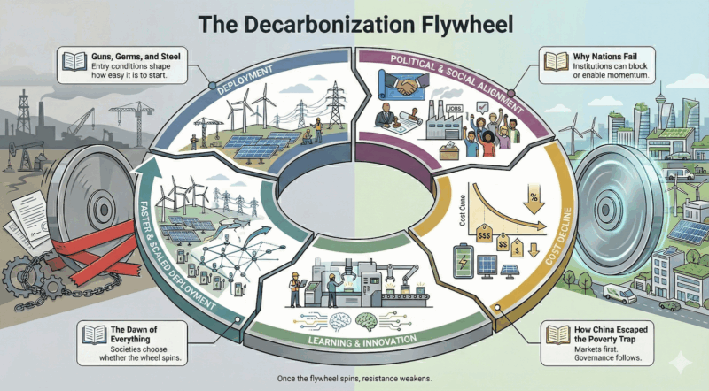 From Guns & Steel to Grids & Batteries: A History-Informed View of Climate Action