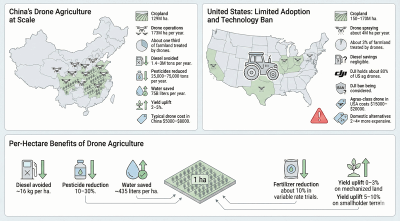 Drones, Diesel, & Policy: Two Countries, Two Agricultural Futures