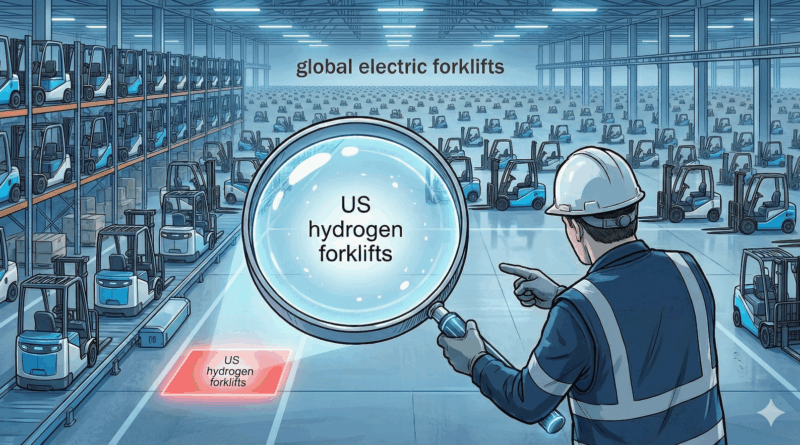 Google Gemini generated a satirical editorial illustration depicting the disproportionate focus on niche hydrogen pilots, represented as a magnified grain against a vast, ignored backdrop of global electric adoption.