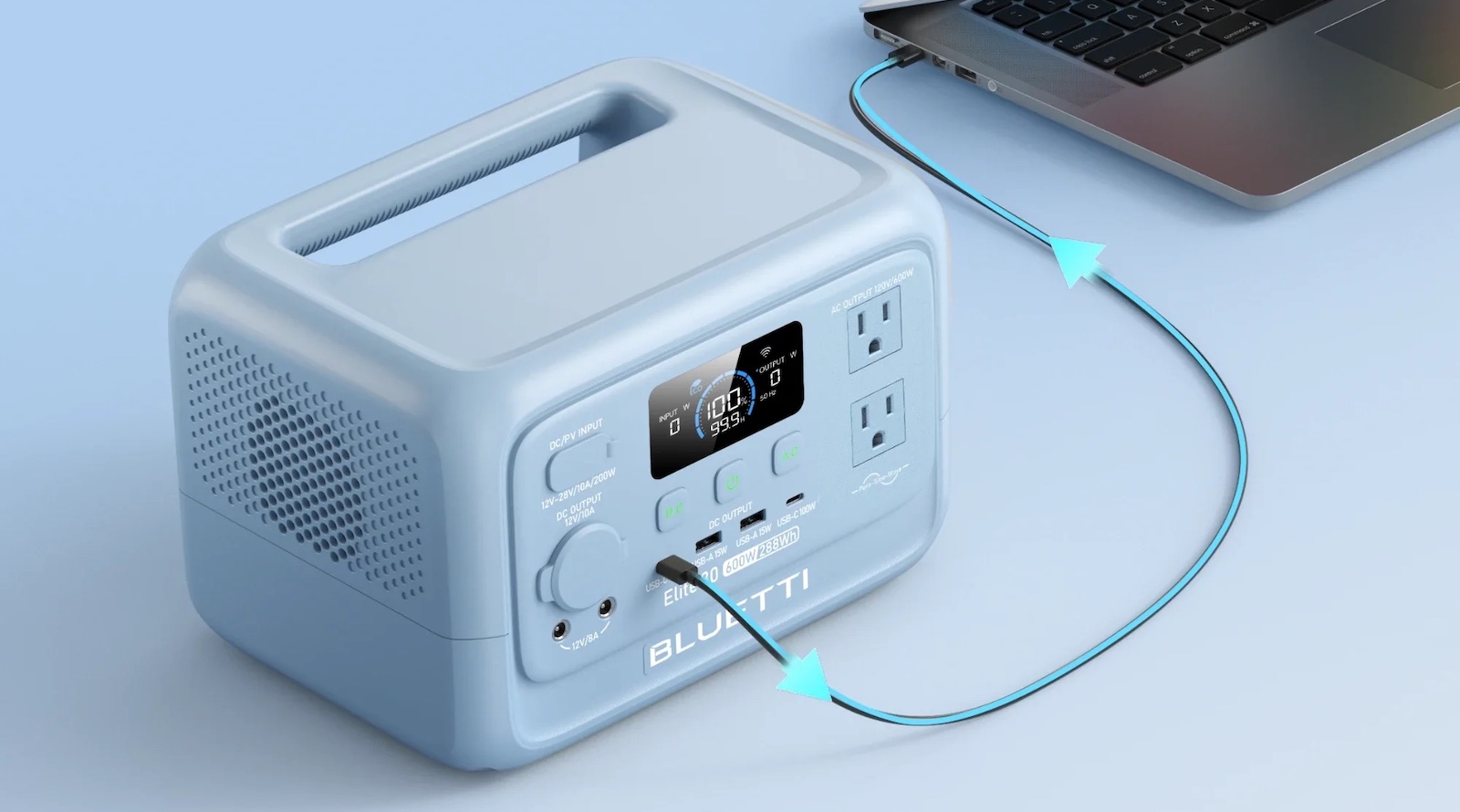 Whisper-Quiet BLUETTI Elite 30 V2 Portable Power Station — 600W 288Wh: Double the Runtime. Half the Waste.