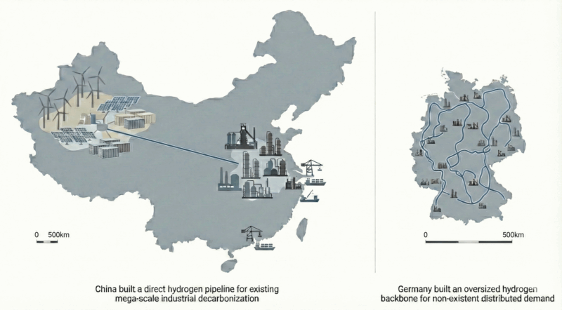 Same Length, Different Logic: China’s Industrial Hydrogen Pipeline Versus Germany’s Backbone