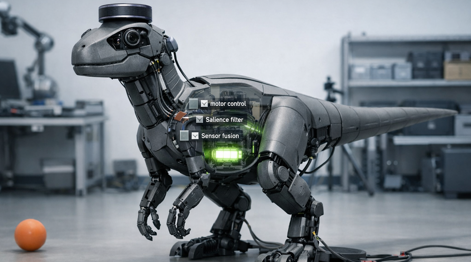 World Models, Free Energy, and a Plastic Dinosaur