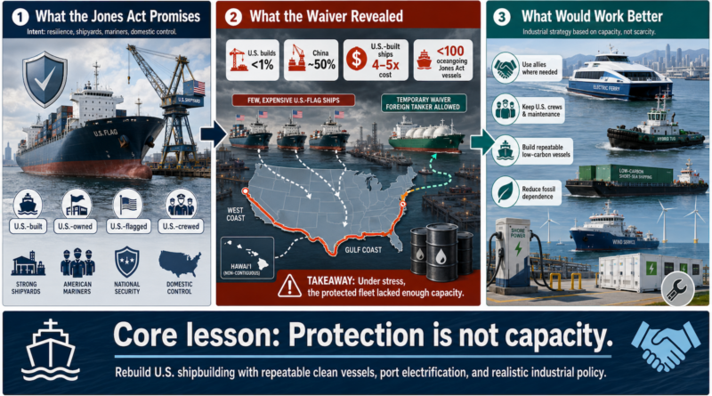 Infographic of United States' Jones Act waiver implications by author with ChatGPT