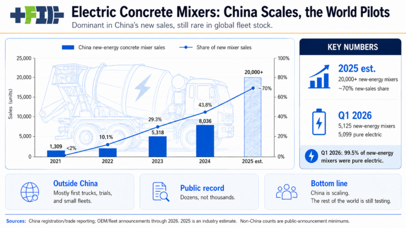 Infographic of electric concrete trucks by author with ChatGPT
