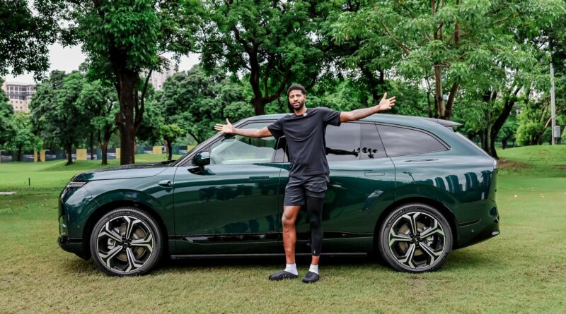 XPENG G9L with Paul George. Image credit: XPENG on RedNote